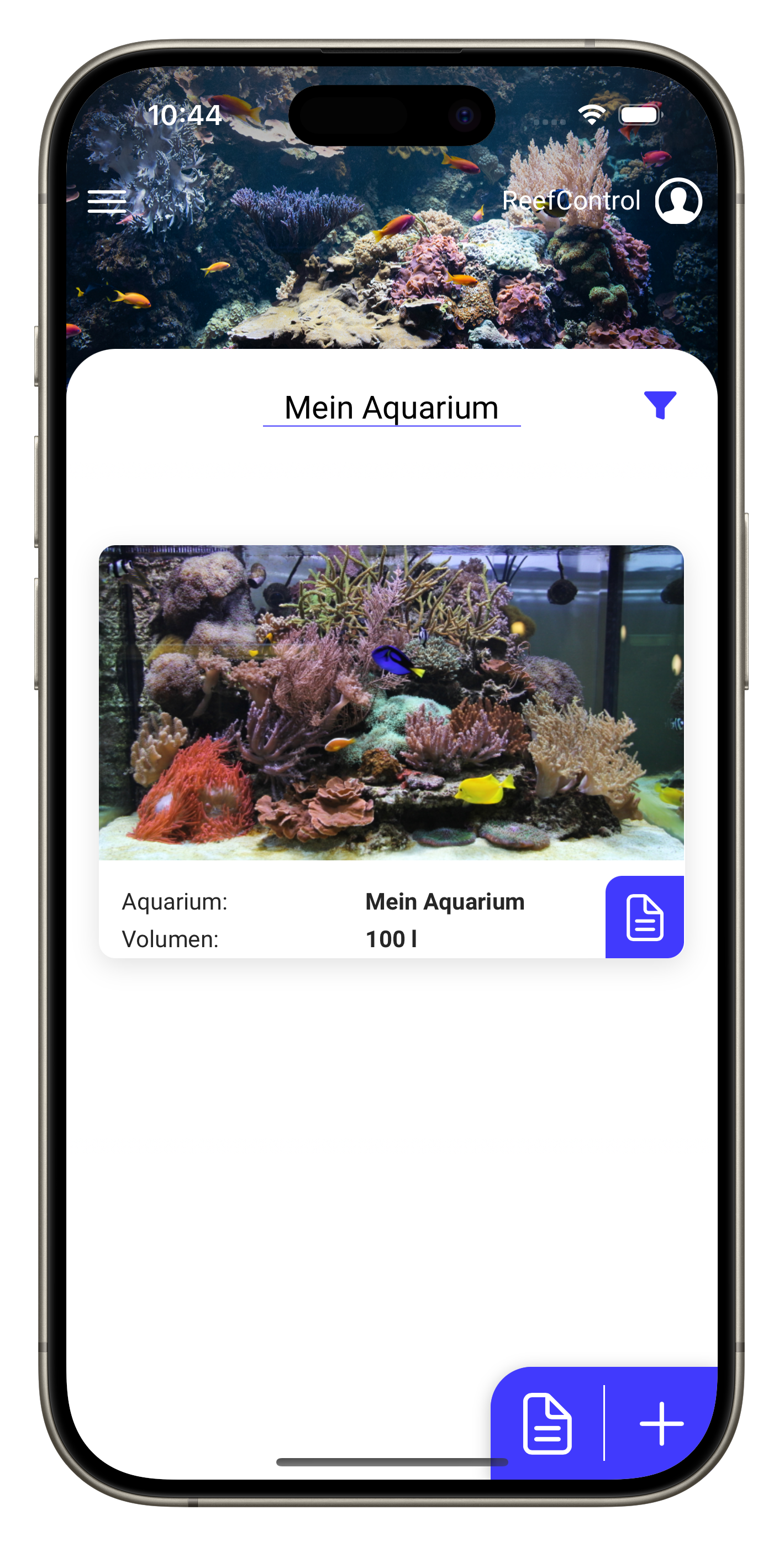Übersicht über alle Teich in der App